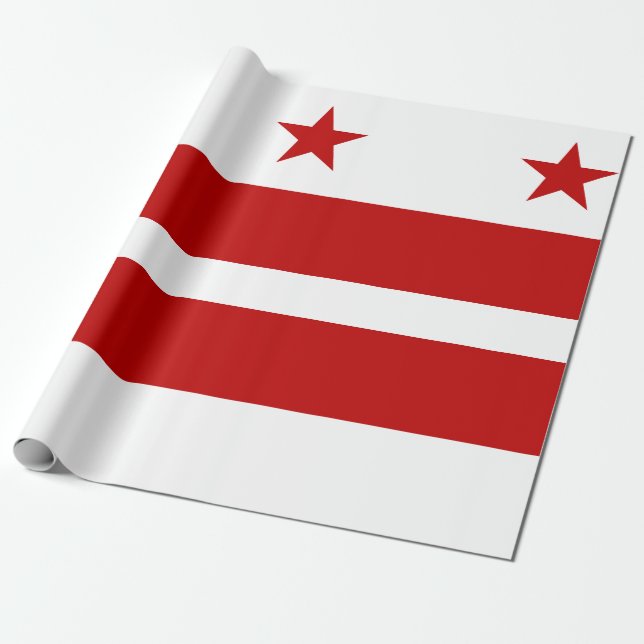 Papel De Presente bandeira de Washington DC (Desenrolado)