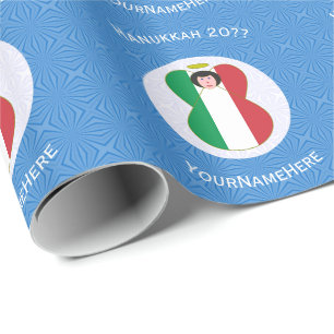 Papel De Presente Bandeira do Anjo Italiano para o Hanukkah