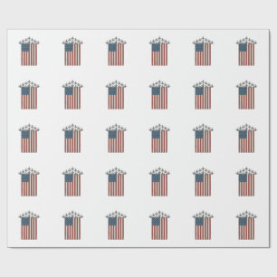 Papel De Presente Bandeira do Avião de Combate Patriótico Desenho de