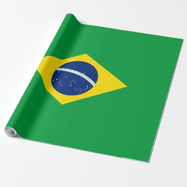 Papel De Presente Bandeira do Brasil (Desenrolado)
