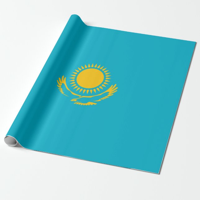 Papel De Presente Bandeira do Cazaquistão (Desenrolado)