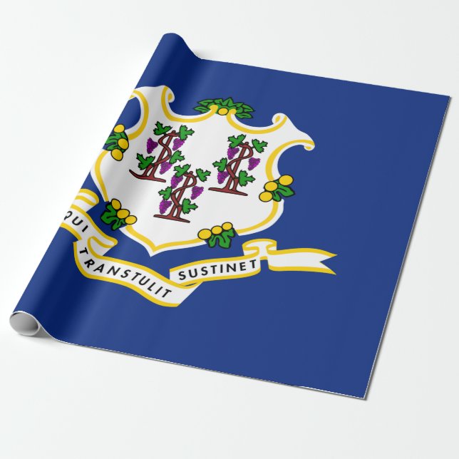 Papel De Presente Bandeira do Connecticut (Estado dos EUA) (Desenrolado)