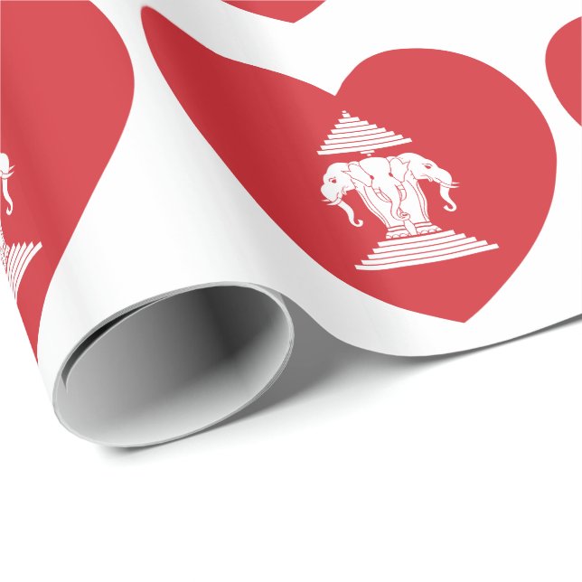 Papel De Presente Bandeira do Coração do Elefante do Laociano Erawan (Ponta do rolo)