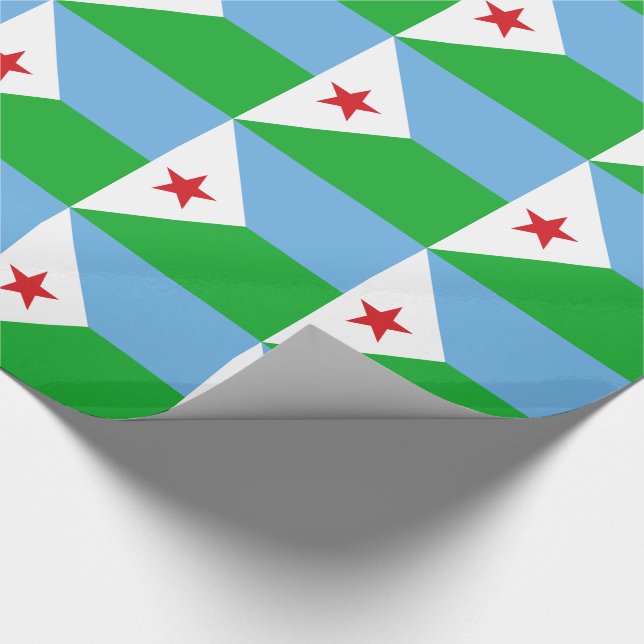Papel De Presente Bandeira do Djibuti (Ponta)
