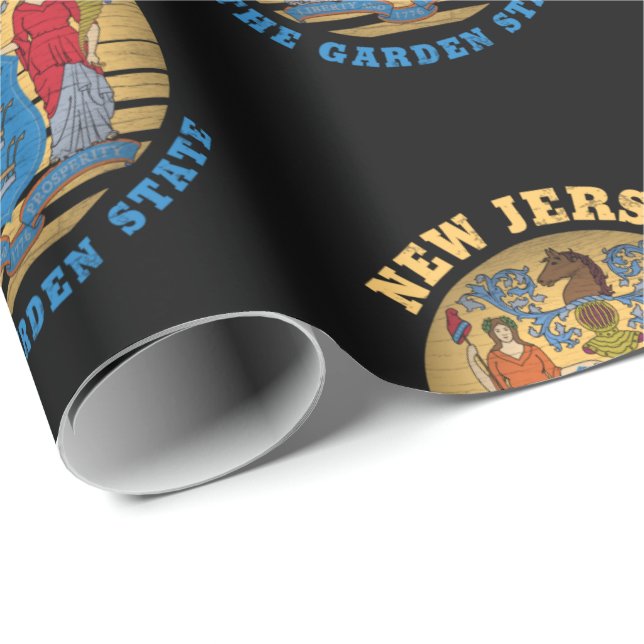 PAPEL DE PRESENTE BANDEIRA DO ESTADO DE JARDIM DE NOVA JERSEY (Ponta do rolo)