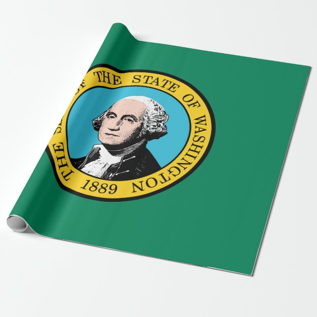Papel De Presente Bandeira do Estado de Washington (Desenrolado)