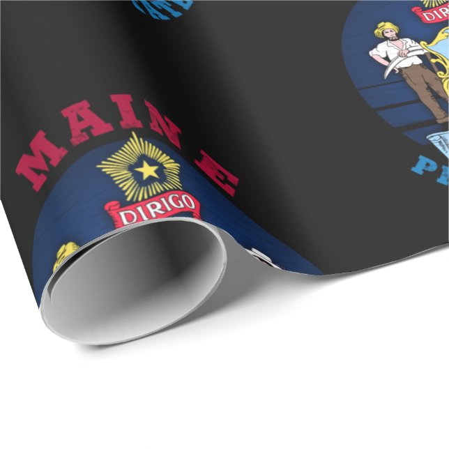 PAPEL DE PRESENTE BANDEIRA DO ESTADO DO PINHEIRO DE MAINE (Ponta do rolo)