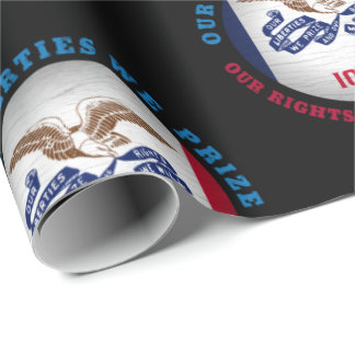 PAPEL DE PRESENTE BANDEIRA DO ESTADO IOWA HAWKEYE