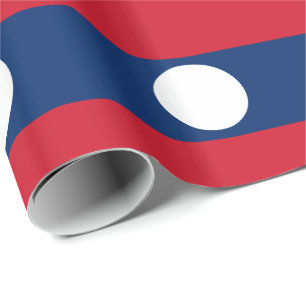 Papel De Presente Bandeira do Laos