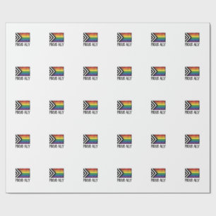 Papel De Presente Bandeira do Orgulho Aliado Vetor Camiseta Design_1