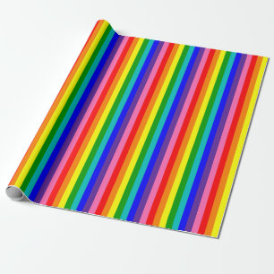 Papel De Presente Bandeira do Orgulho Arco-íris de Oito Listras na V