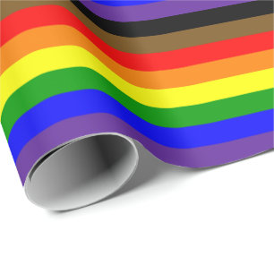 Papel De Presente Bandeira do Orgulho Arco-íris de Philadephia Horiz