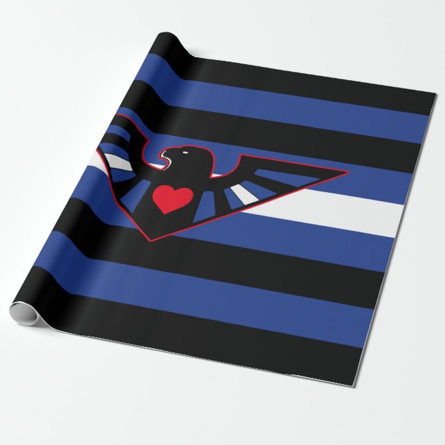 Papel De Presente Bandeira do Orgulho da Águia de Couro (Desenrolado)