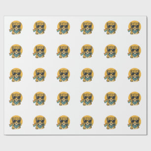 Papel De Presente Bandeira do Orgulho do Leopardo Arco-íris Design V