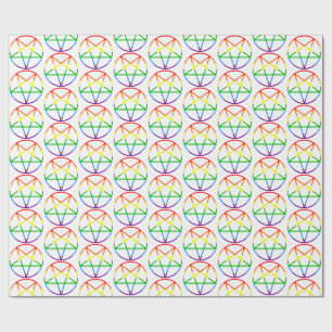 Papel De Presente bandeira do orgulho gay pentagrama arco-íris