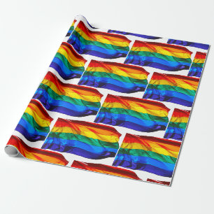 Papel De Presente Bandeira do orgulho gay SlipperyJoe's ondulando ve