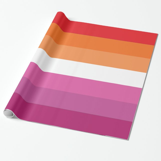 Papel De Presente Bandeira do Orgulho Lésbico (Desenrolado)