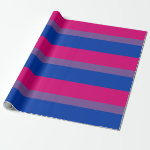 Papel De Presente Bandeira do Orgulho LGBTQ Bissexual com Padrão Lis