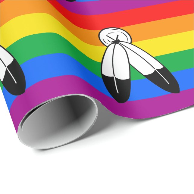 Papel De Presente Bandeira do Orgulho LGBTQ+ Two-Spirit (Ponta do rolo)