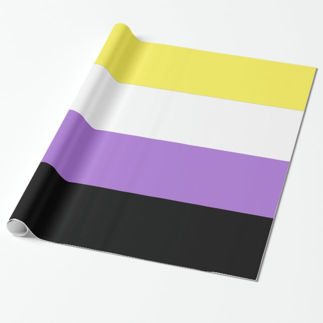 Papel De Presente Bandeira do Orgulho Não Binário (Desenrolado)