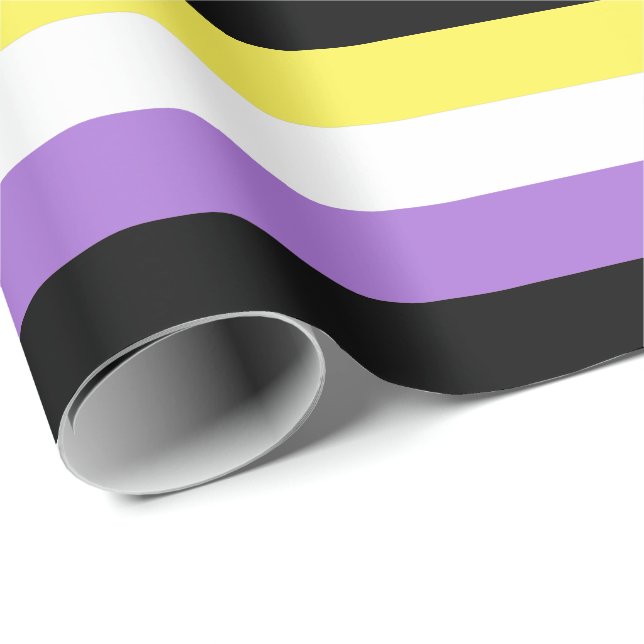 Papel De Presente Bandeira do Orgulho Não Binário (Ponta do rolo)