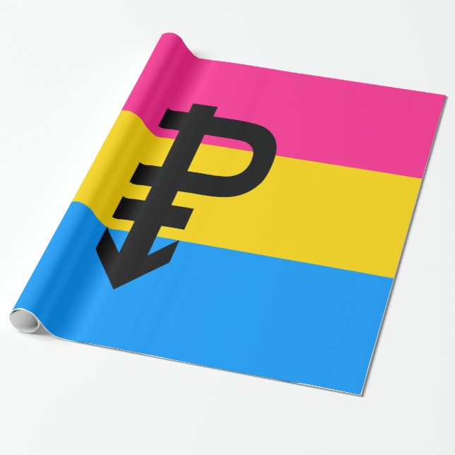Papel De Presente Bandeira do Orgulho Pansexual (Desenrolado)