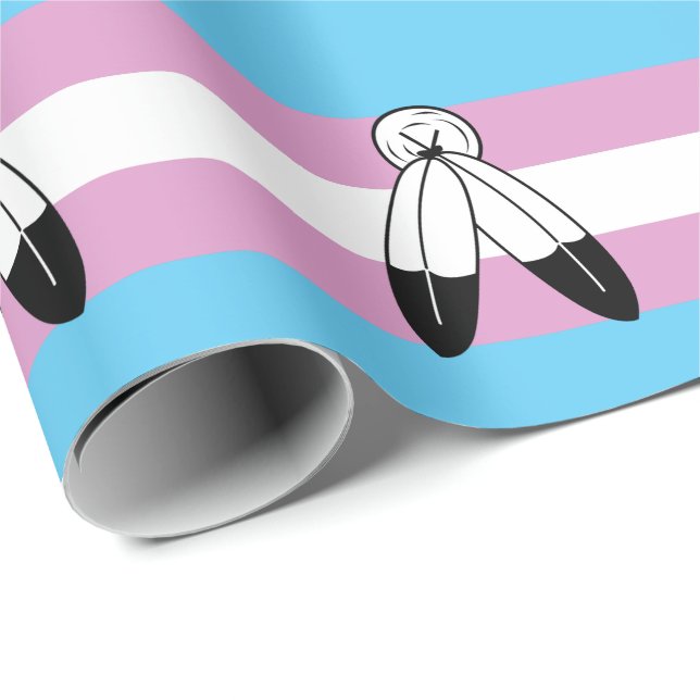 Papel De Presente Bandeira do Orgulho Trans Gêmeo Espírito (Ponta do rolo)