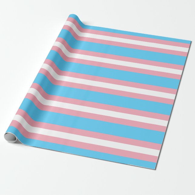 Papel De Presente Bandeira do Orgulho Transgênero Horizontal (Desenrolado)