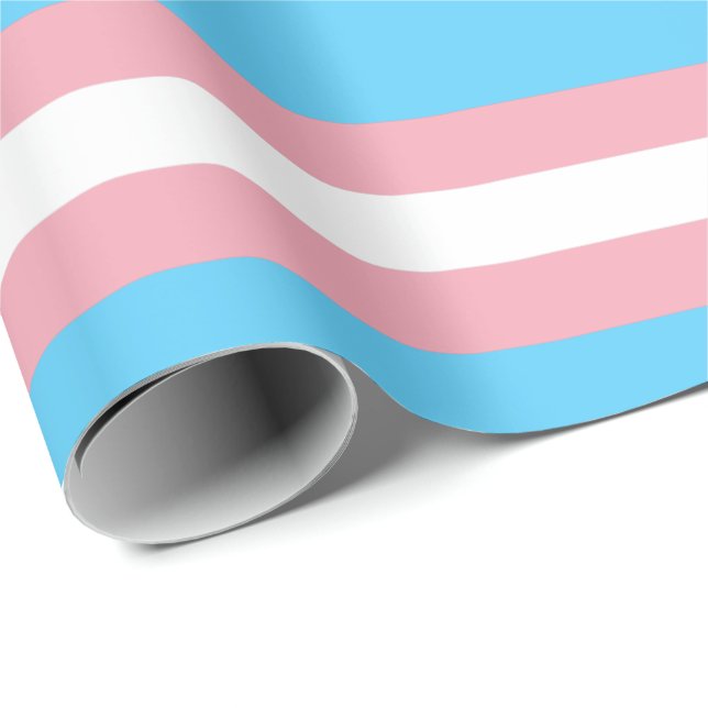 Papel De Presente Bandeira do Orgulho Transgênero Horizontal (Ponta do rolo)