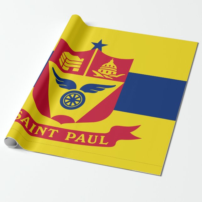 Papel De Presente Bandeira do Santo Paul (Minnesota) (Desenrolado)