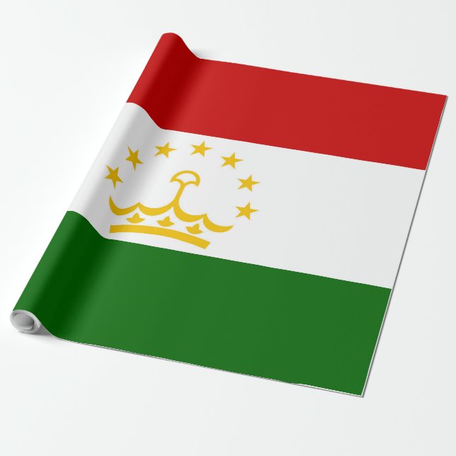 Papel De Presente Bandeira do Tajiquistão (Desenrolado)