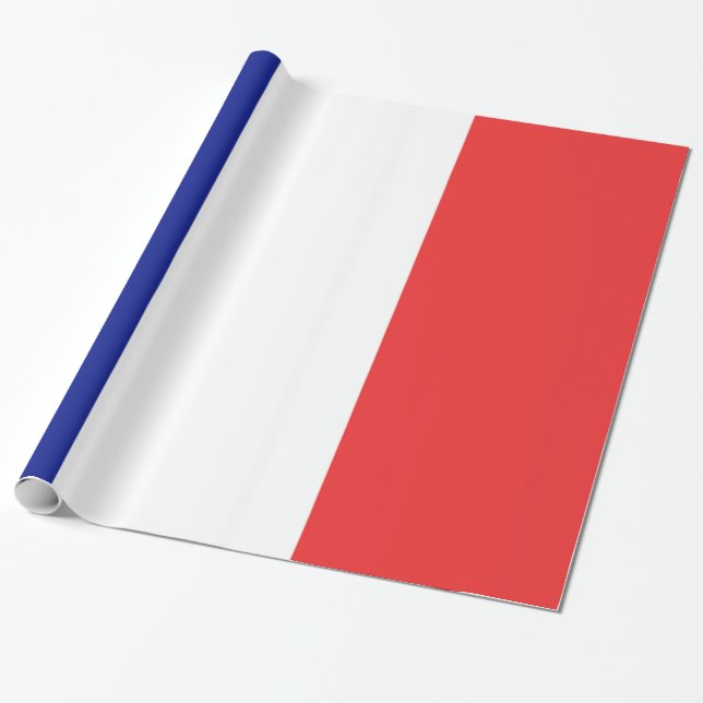 Papel De Presente Bandeira do Tricolore Francês (Desenrolado)