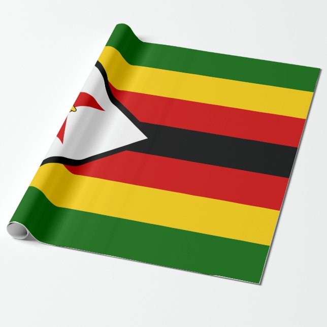 Papel De Presente Bandeira do Zimbabué (Desenrolado)