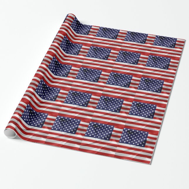 Papel De Presente Bandeira dos Estados Unidos da América (Desenrolado)