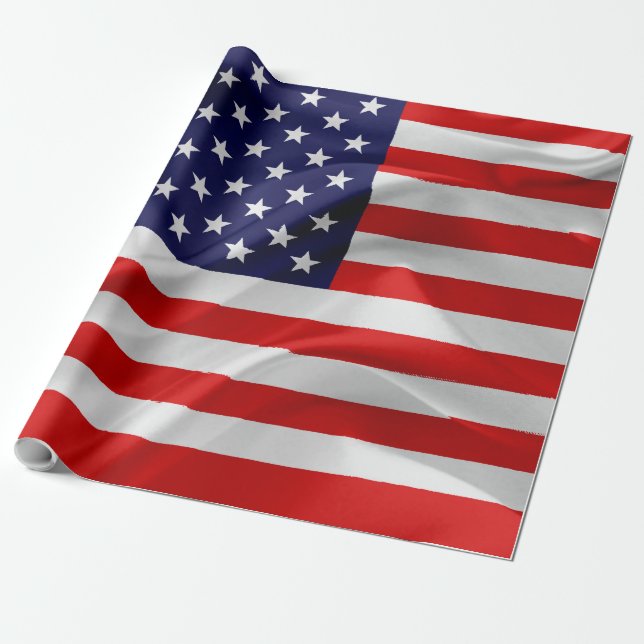 Papel De Presente Bandeira dos Estados Unidos da América (Desenrolado)