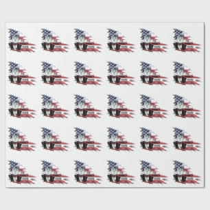 Papel De Presente Bandeira dos Estados Unidos. Donald Trump.