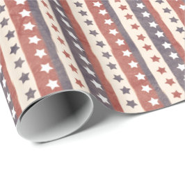 Papel De Presente Bandeira dos Estados Unidos patriótica rústica