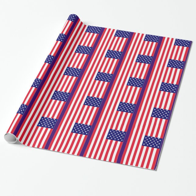 Papel De Presente Bandeira dos EUA (Desenrolado)