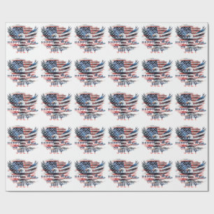 Papel De Presente Bandeira e águia dos Estados Unidos. Independência