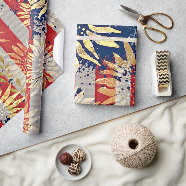 Papel De Presente Bandeira e girassóis (Artesanato)