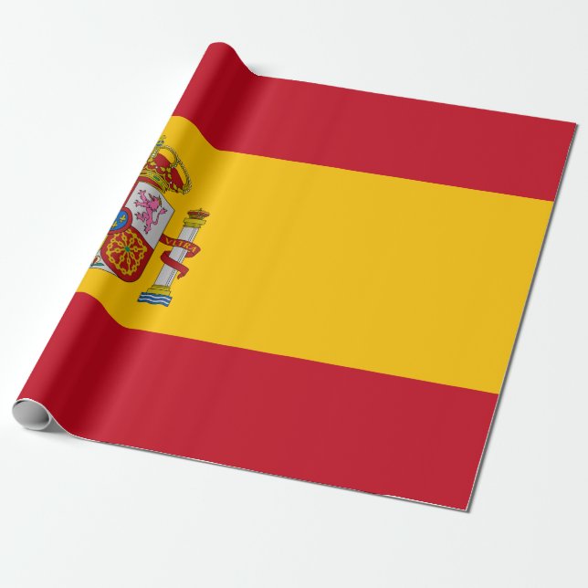 Papel De Presente Bandeira Espanhola (Espanha) (Desenrolado)
