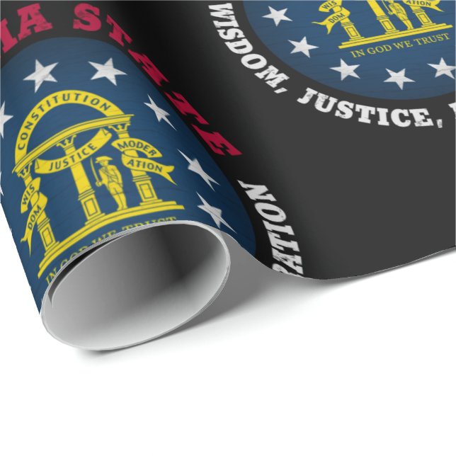 PAPEL DE PRESENTE BANDEIRA ESTATAL DA GEÓRGIA PEACH (Ponta do rolo)