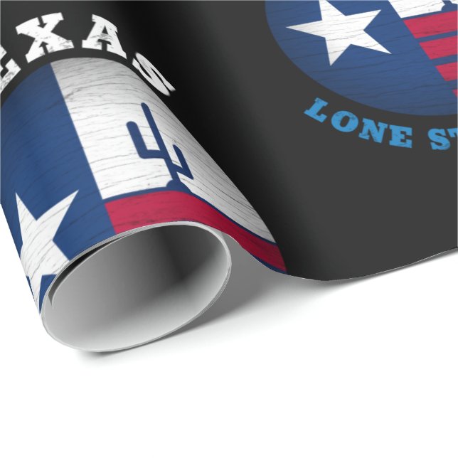 PAPEL DE PRESENTE BANDEIRA ESTELAR ÚNICA DO TEXAS (Ponta do rolo)