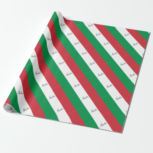 Papel De Presente Bandeira italiana - bandeira de Italia - Italia (Desenrolado)