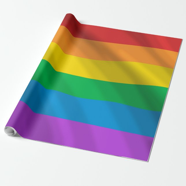 Papel De Presente Bandeira LGBT arco-íris (Desenrolado)