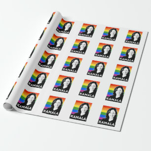 Papel De Presente Bandeira LGBT - KAMALA HARRIS 2020
