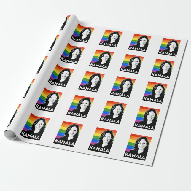 Papel De Presente Bandeira LGBT - KAMALA HARRIS 2020 (Desenrolado)