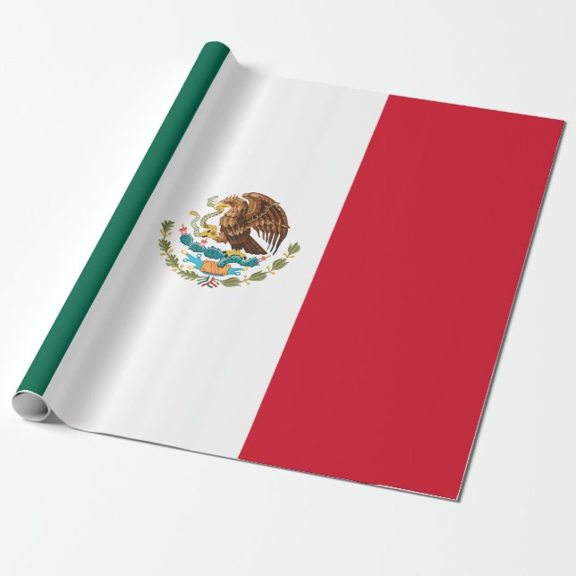 Papel De Presente Bandeira mexicana (México) (Desenrolado)