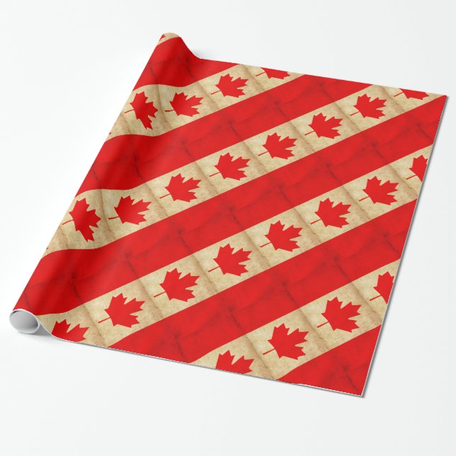 Papel De Presente Bandeira Nacional Patriótica Original do CANADÁ (Desenrolado)