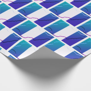 Papel De Presente Bandeira NIGERIA Mapa Azul Teal Patriótico